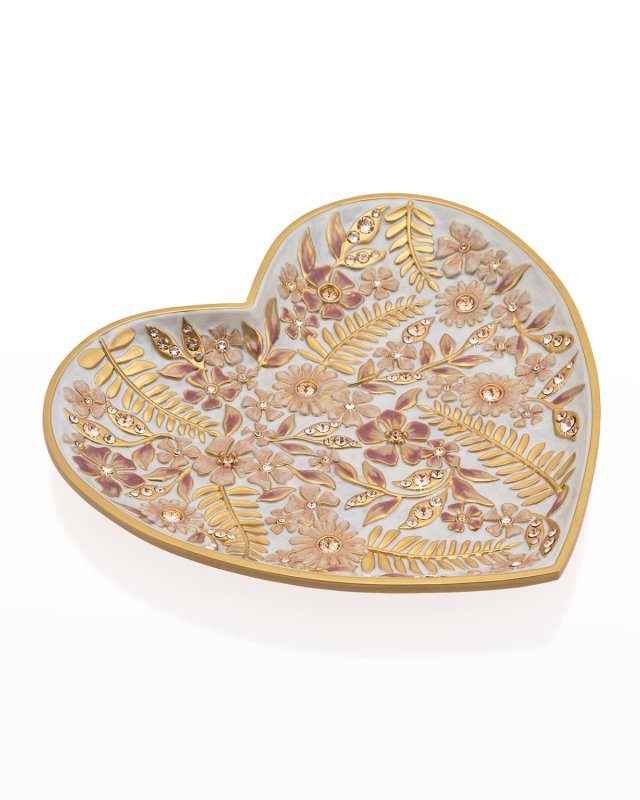 Boudoir Floral Heart Trinket Tray