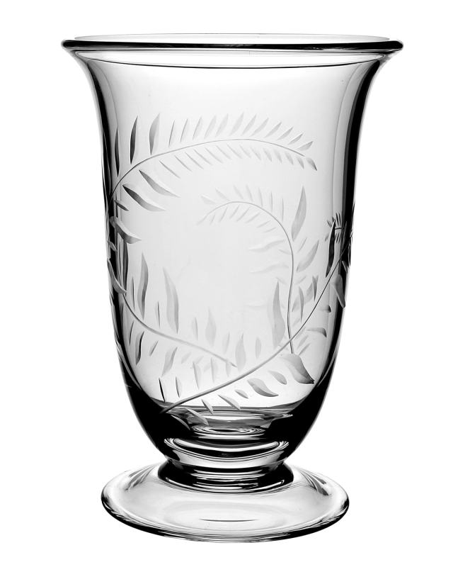 Jasmine Etched Glass Flower Vase - 9.5"