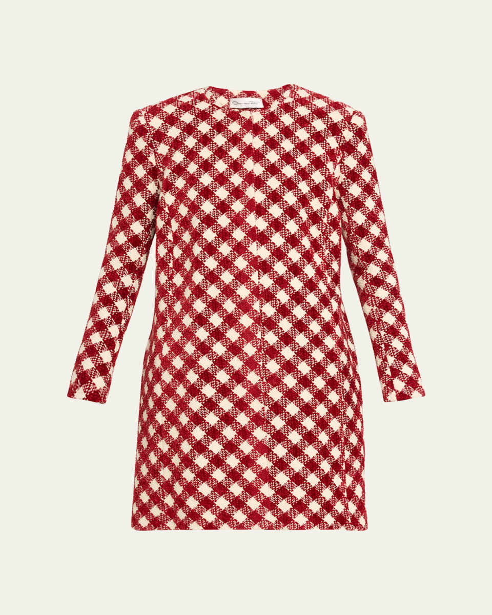 Chenille Check Tweed Over Coat