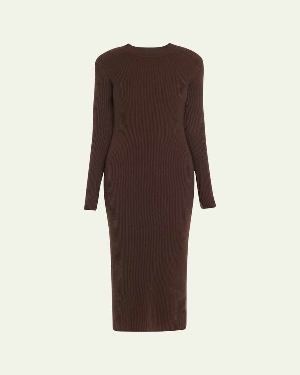 Liette Ribbed Cashmere Midi Dress