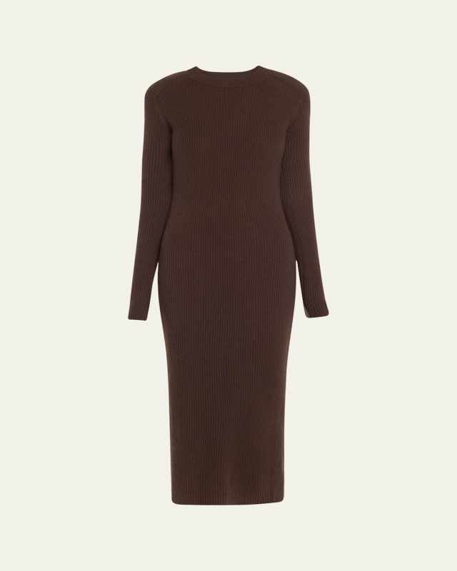 Liette Ribbed Cashmere Midi Dress