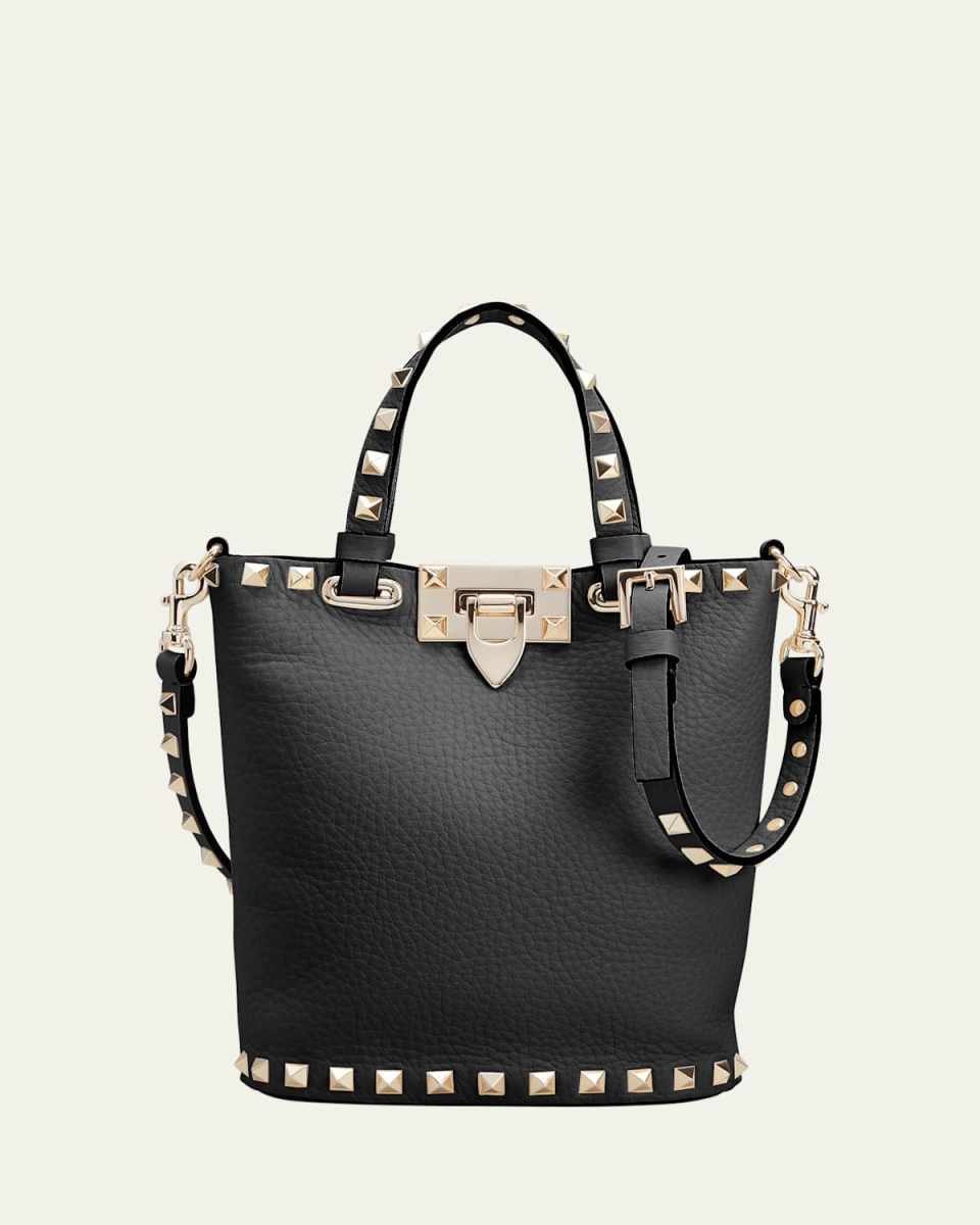 Rockstud Calfskin Bucket Bag