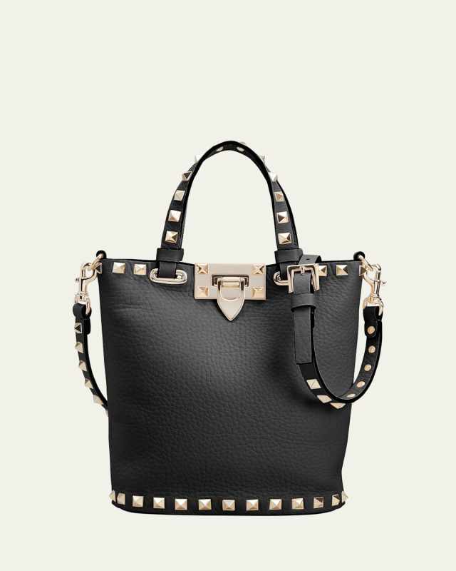 Rockstud Calfskin Bucket Bag