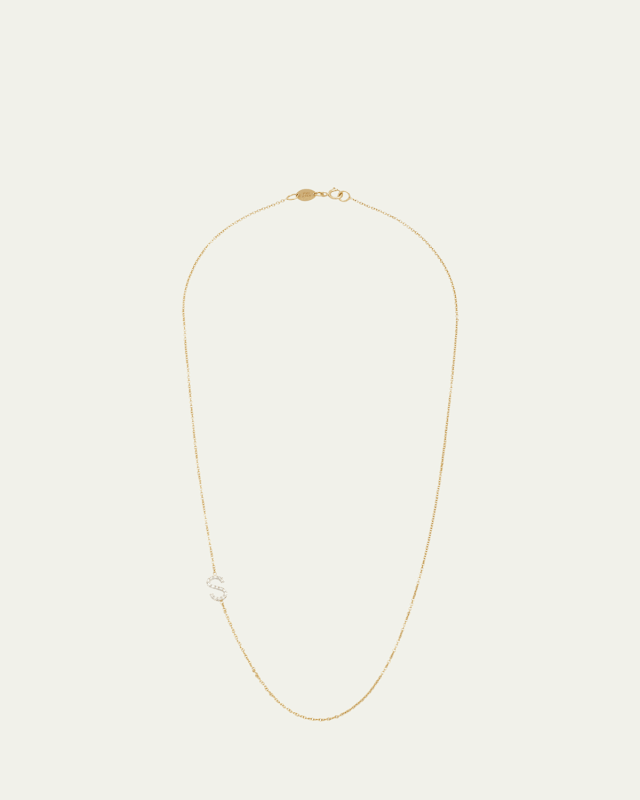 14K Gold Personalized 0.11ct Asymmetric Diamond Initial Necklace