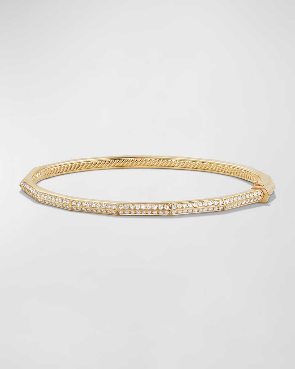 Stax 18k Gold Faceted Bracelet with Diamonds