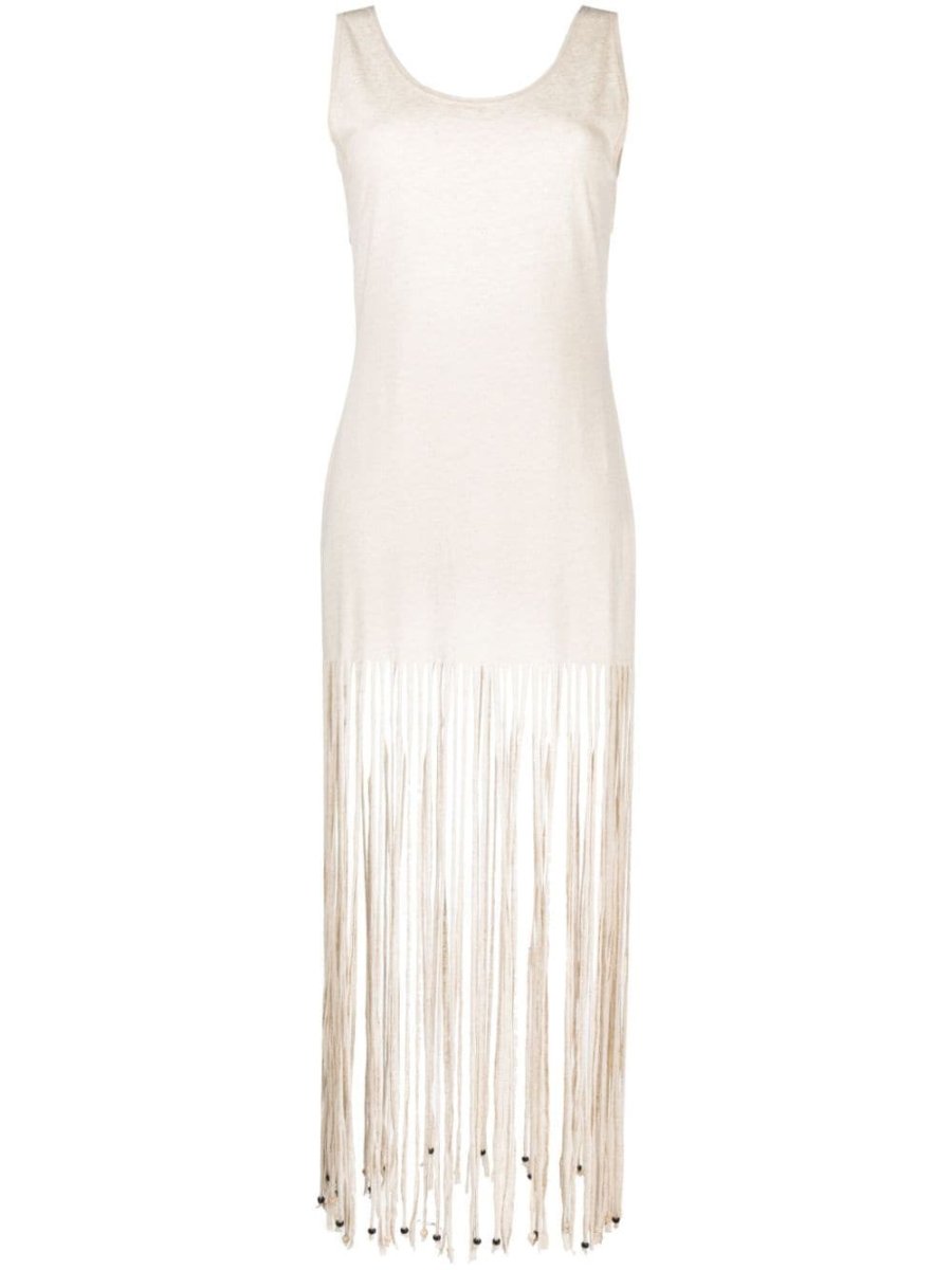 fringed open-back dress