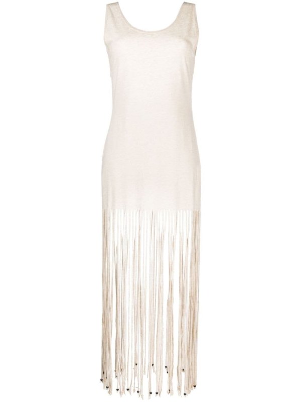 fringed open-back dress