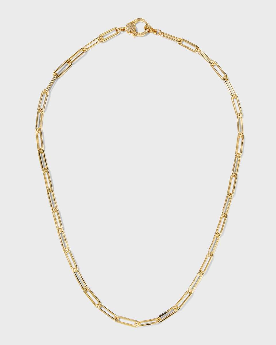 Gold Filled Paper Clip Chain with Vermeil Diamond Clasp