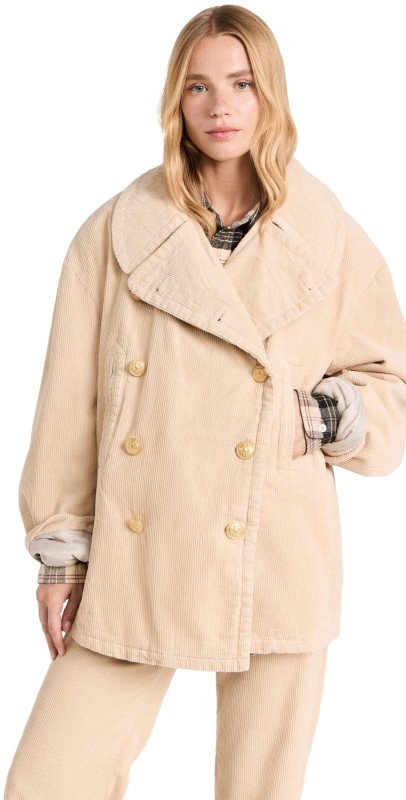 Denimist Oversized Peacoat SAND CORDUROY