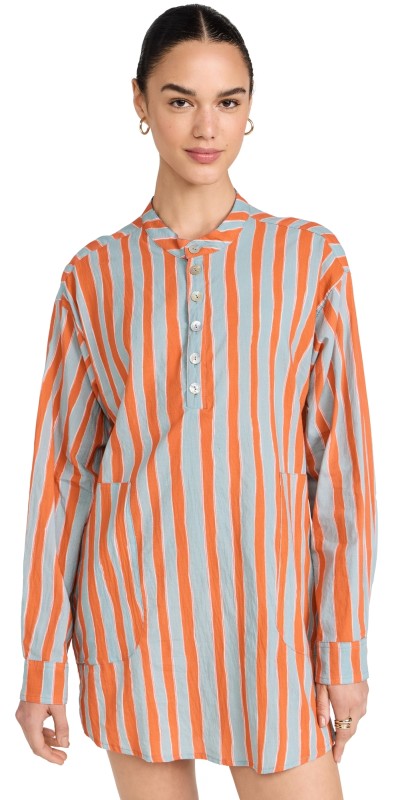 Natalie Martin Collection Apres Swim Top Batik Stripe Sage
