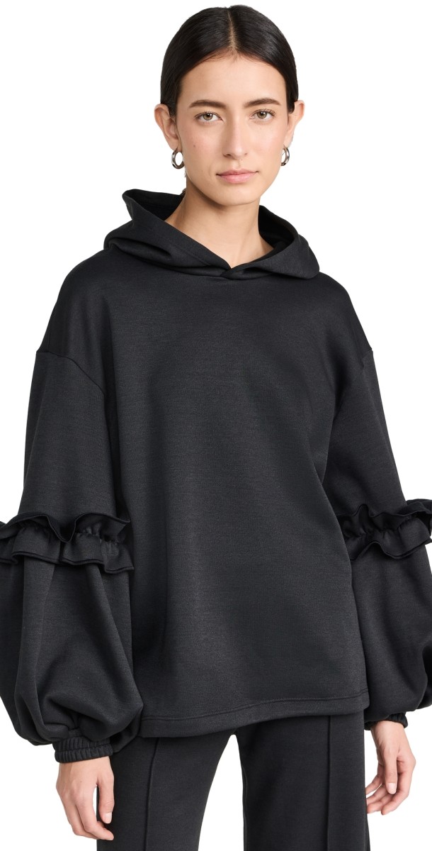 The Lulo Project Ruffleleeve Hoodie 00 Black