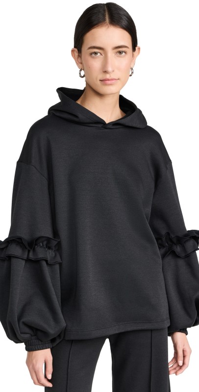 The Lulo Project Ruffleleeve Hoodie 00 Black