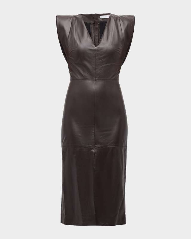 Peneloppe Leather Midi Dress