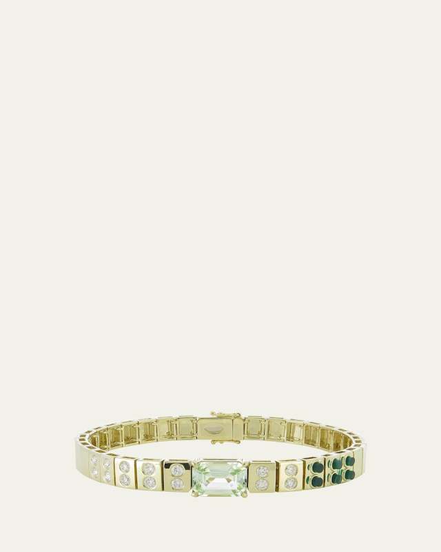 Leggo ID Tourmaline and Diamond Tennis Bracelet