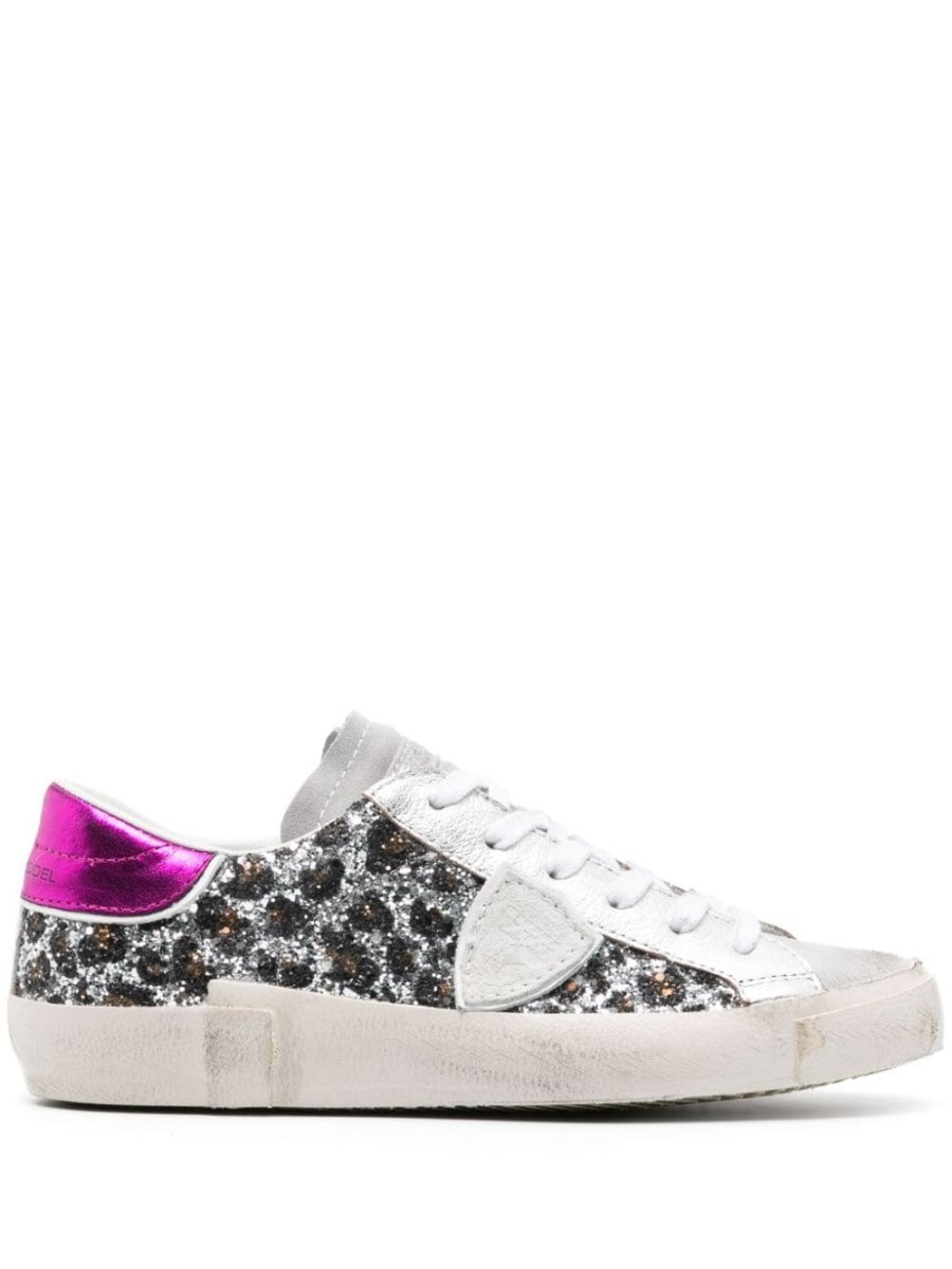 Paris glitter-detail sneakers