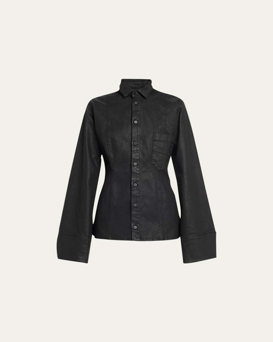 Marina Slim Coated Denim Jacket