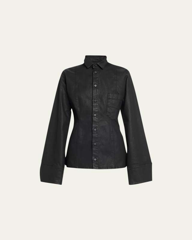 Marina Slim Coated Denim Jacket