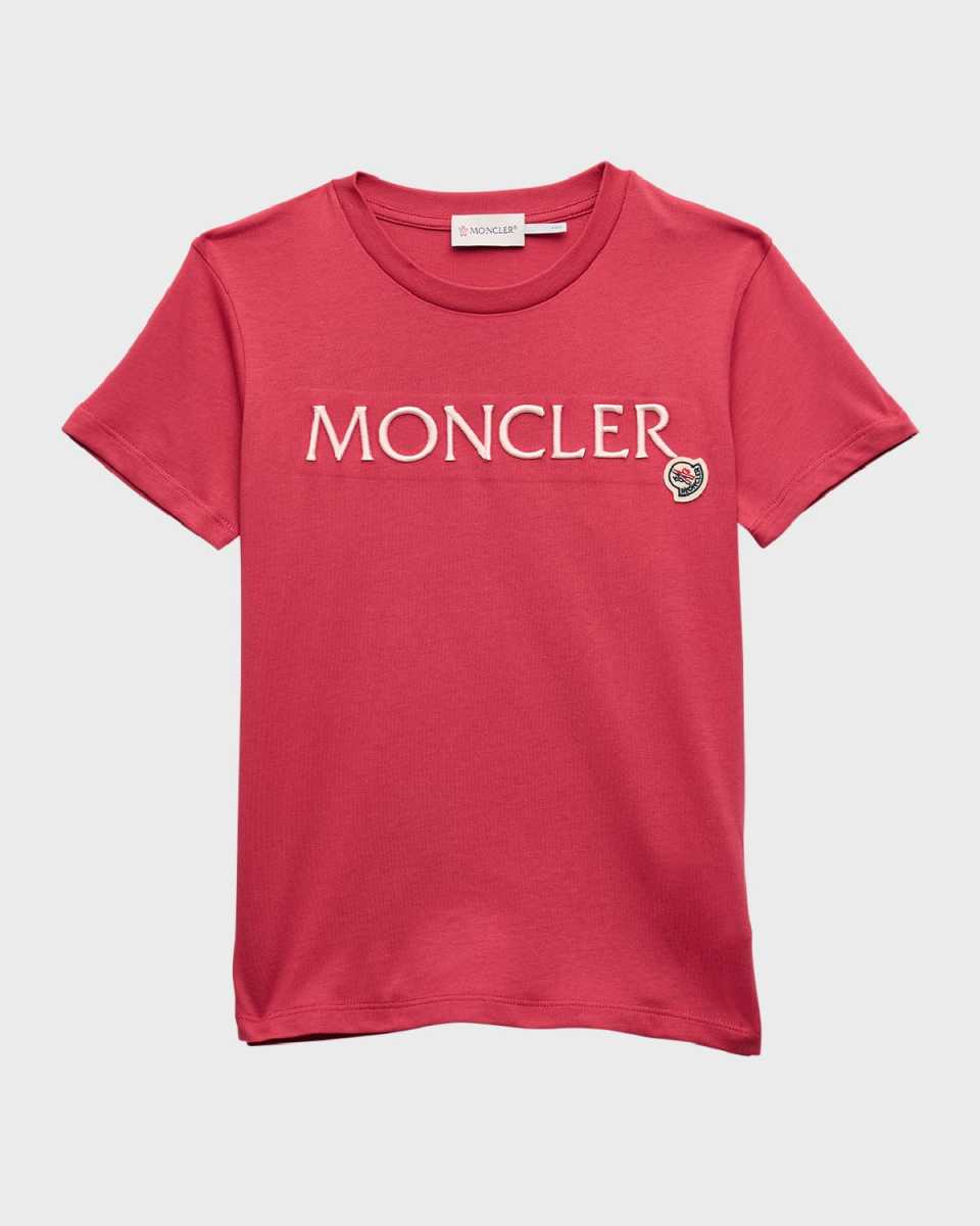 Girl's Embroidered Logo-Print T-Shirt, Size 8-14