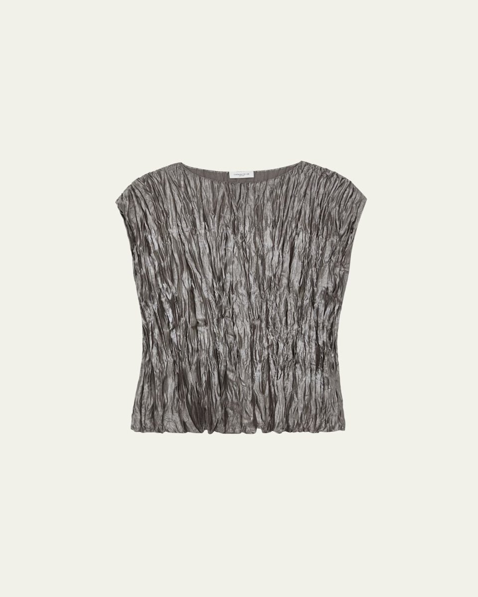 Crinkled Metallic Blouse