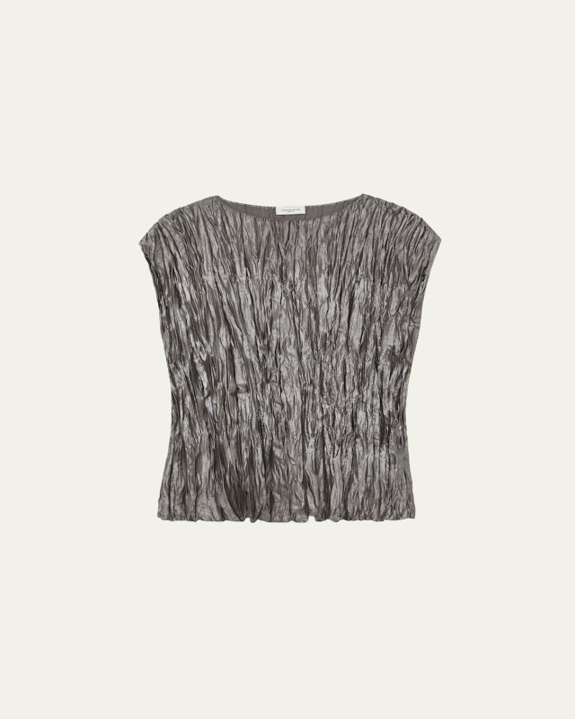 Crinkled Metallic Blouse