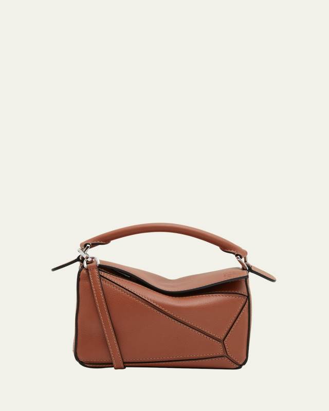 x Paula's Ibiza Puzzle Edge Mini Top-Handle Bag in Leather