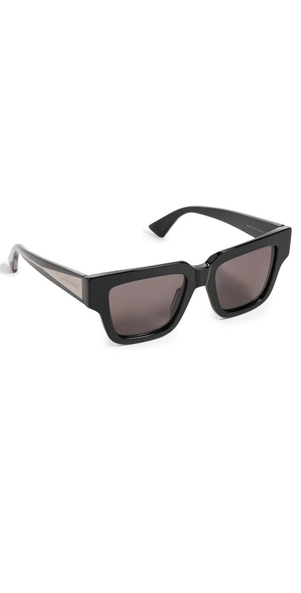 Bottega Veneta Nude Triangle Sunglasses Black/Grey/Grey