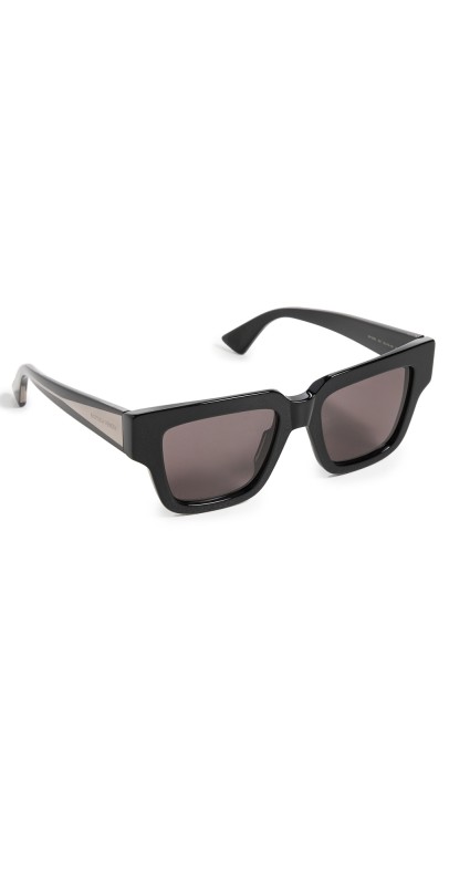 Bottega Veneta Nude Triangle Sunglasses Black/Grey/Grey