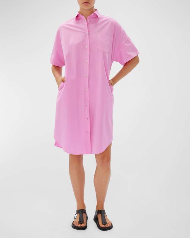 Chiara Short-Sleeve Button-Front Shirt Dress