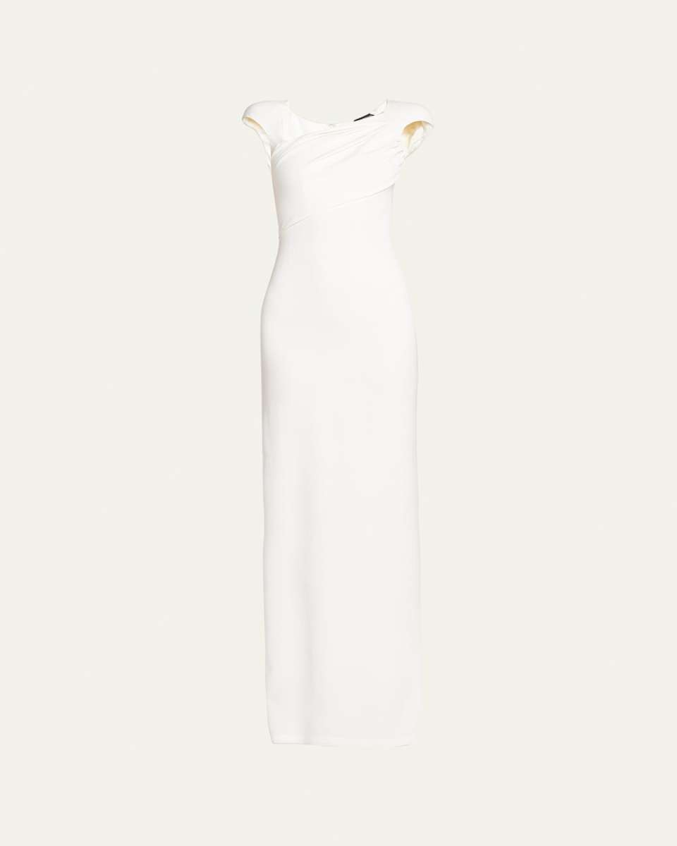 Asymmetric Cutout Column Gown