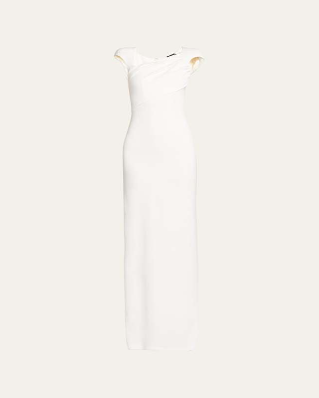 Asymmetric Cutout Column Gown