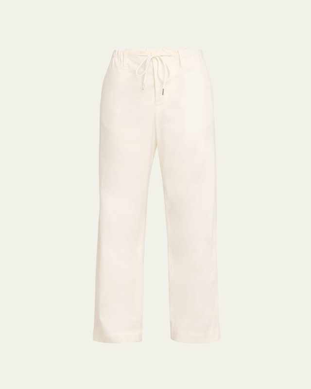 Relaxed Drawstring Linen Cotton Trousers