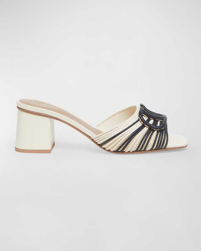 VLogo Bicolor Multi-Strap Slide Sandals