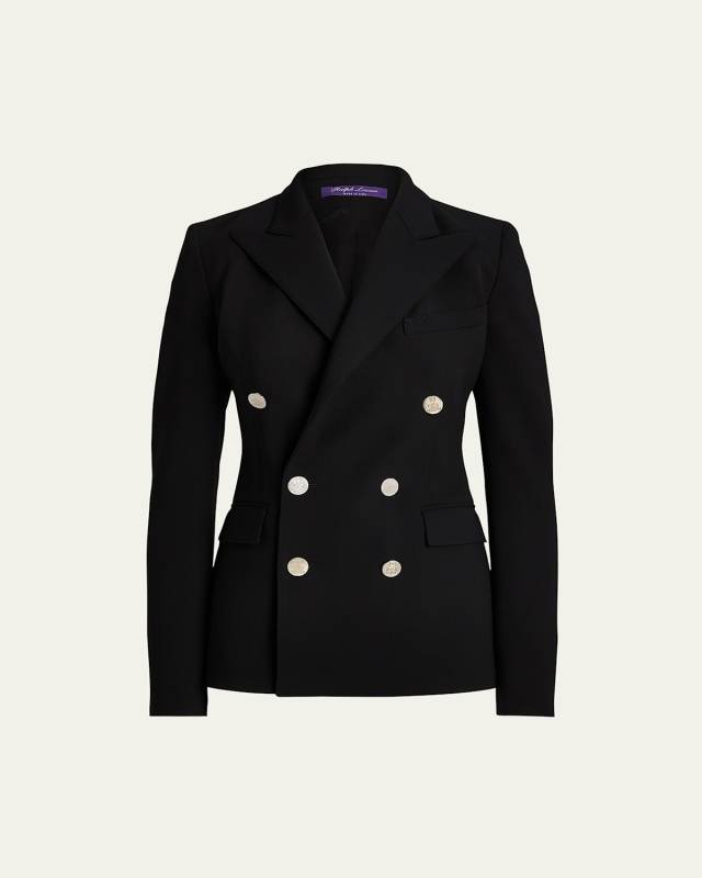 Camden Double-Breasted Stretch-Wool Jacket