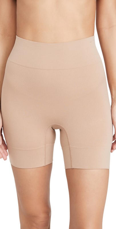 Yummie Bria No Roll Wide Hem Shorts Almond