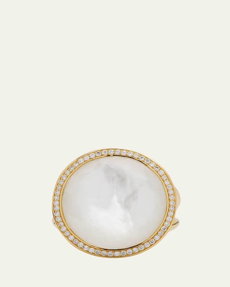 Medium Ring in 18K Gold with Diamonds