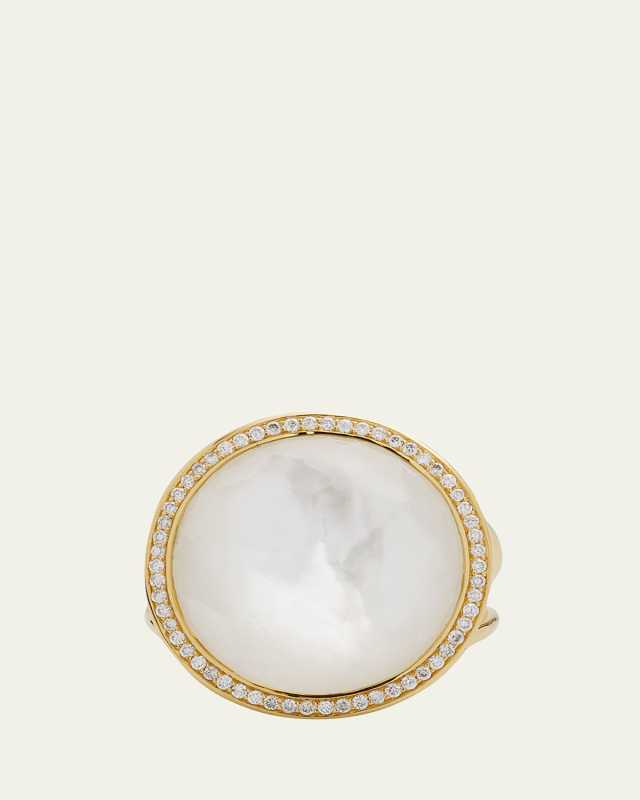 Medium Ring in 18K Gold with Diamonds