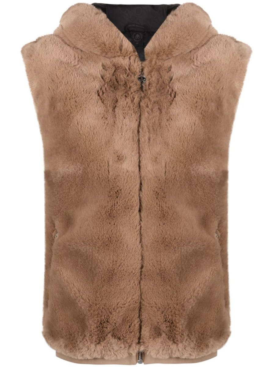 faux-fur hooded gilet