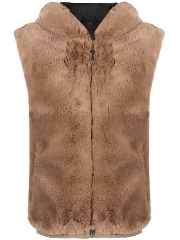 faux-fur hooded gilet
