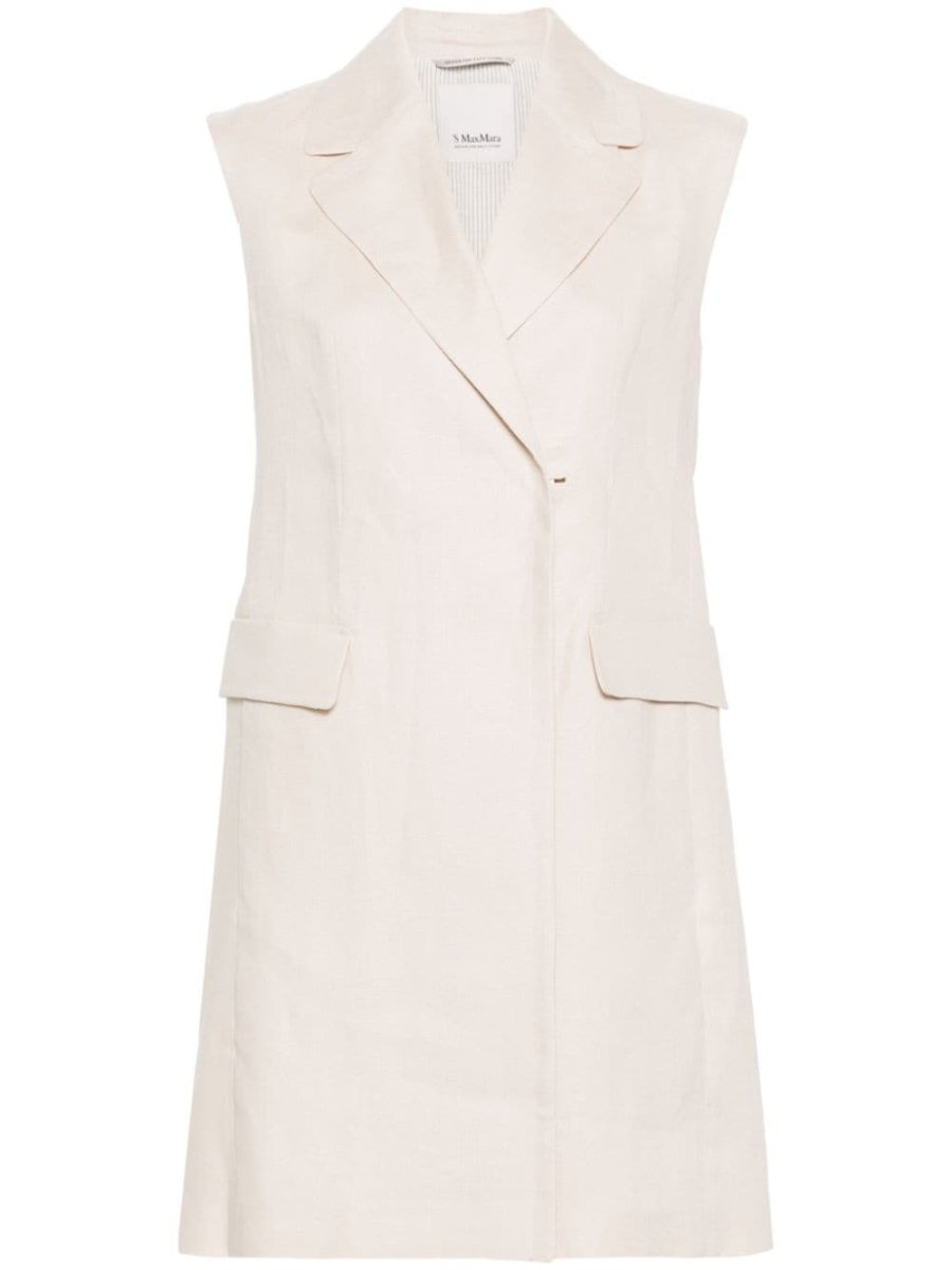 double-breasted linen gilet