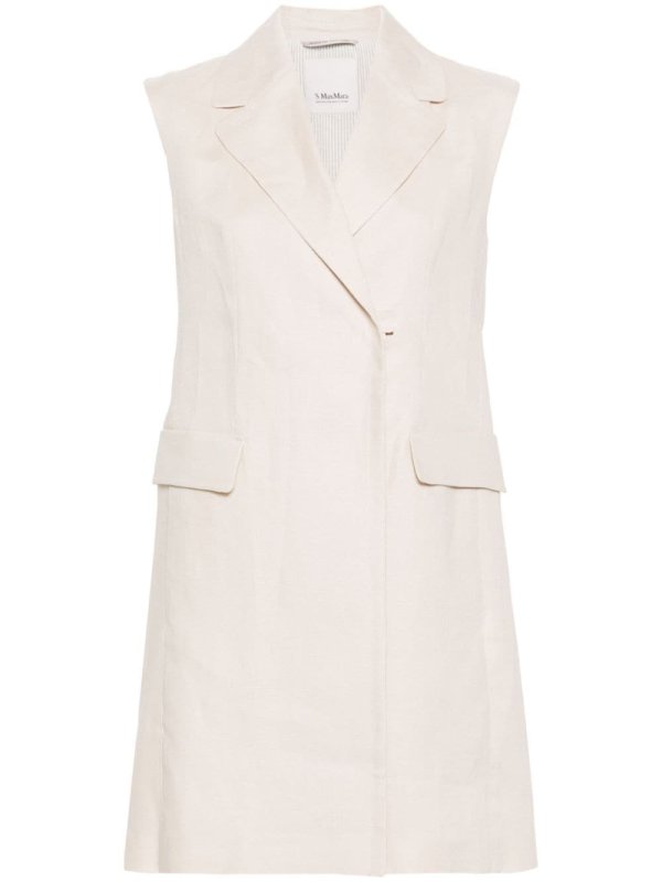 double-breasted linen gilet