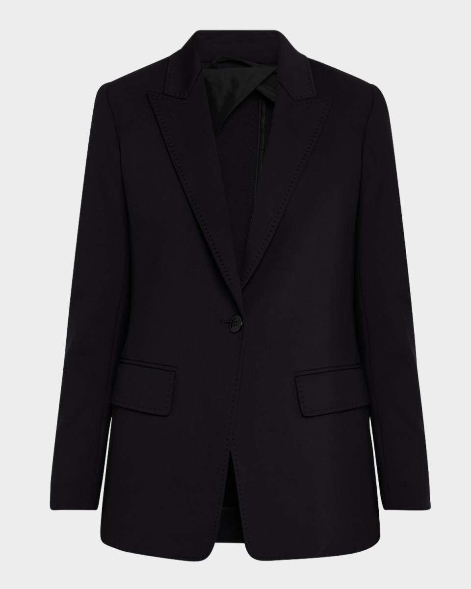 Caprara Single-Button Pick Stitch Blazer