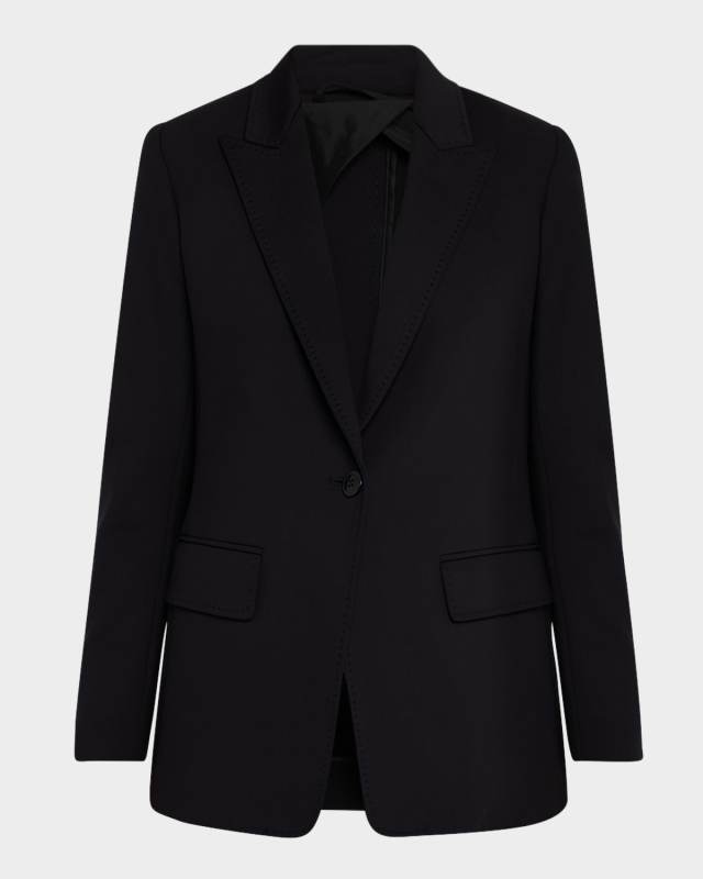 Caprara Single-Button Pick Stitch Blazer