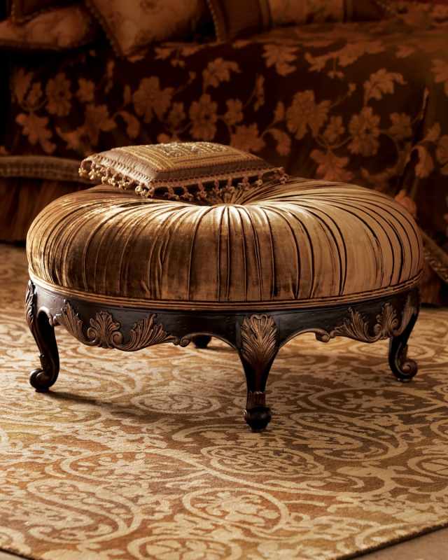 Scala Round Velvet Ottoman