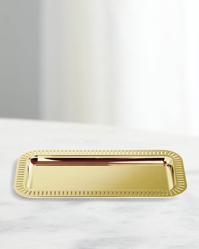 Striations Small Rectangle Serving Tray, 13.75"
