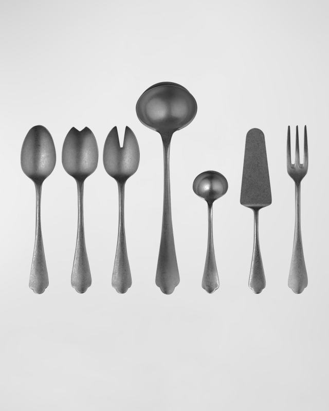 Dolce Vita 7-Piece Serve Flatware Set - Pewter Bronze