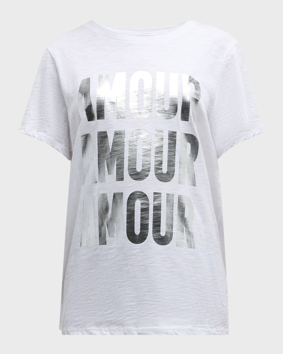 Amour Foiled Print Short-Sleeve Cotton T