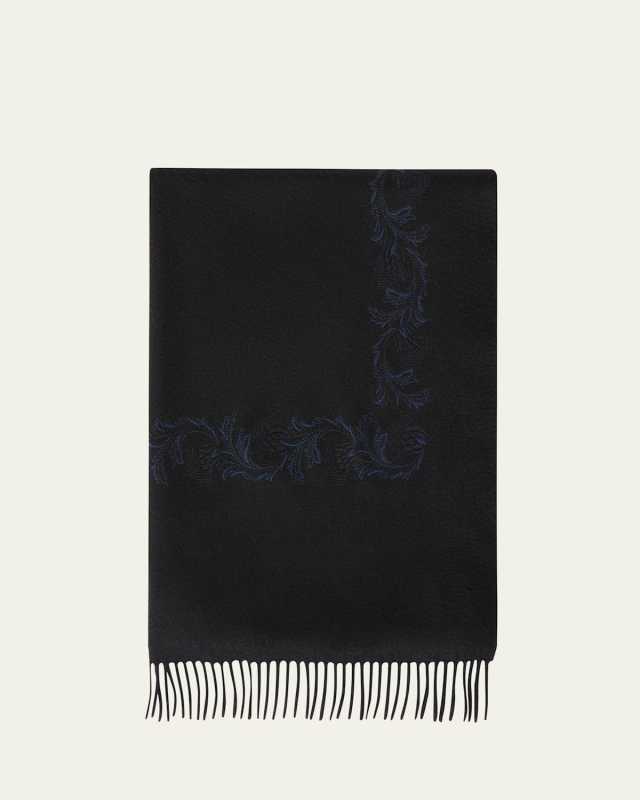Frame Embroidered Cashmere Scarf