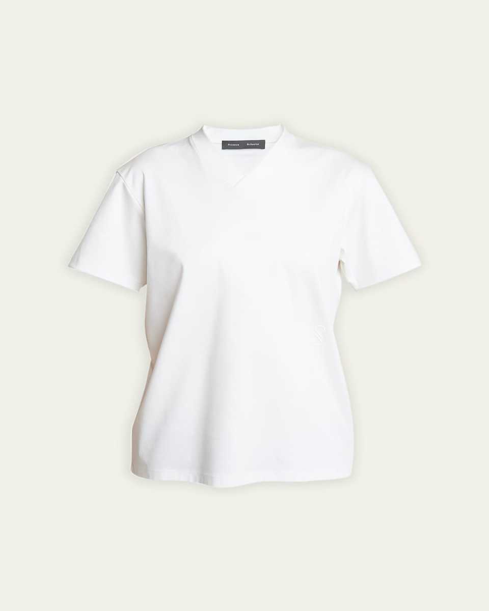 Talia Monogram V-Neck Jersey T-Shirt