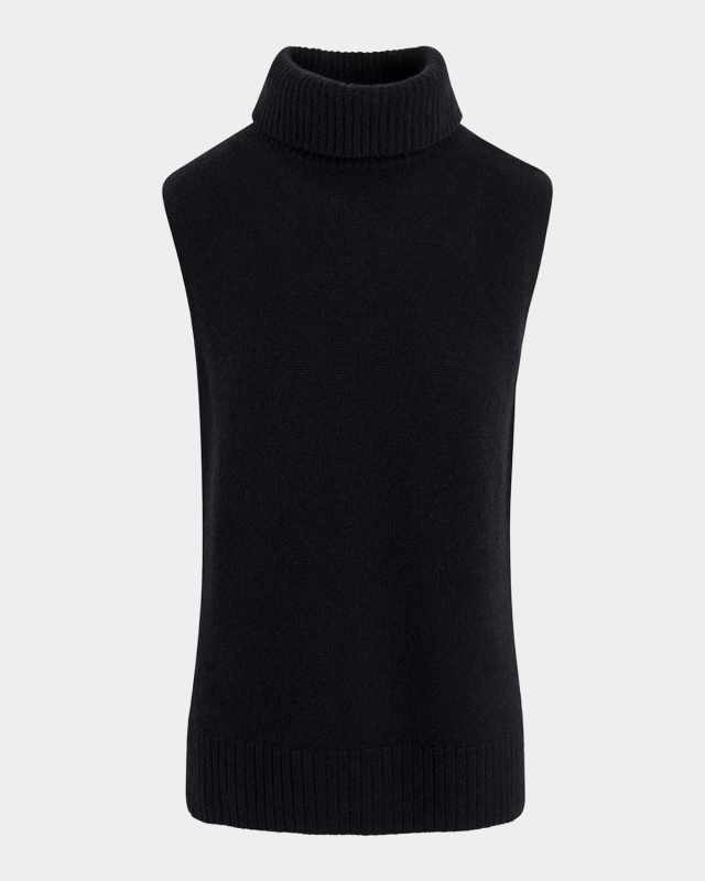 Cashmere Sleeveless Turtleneck Sweater