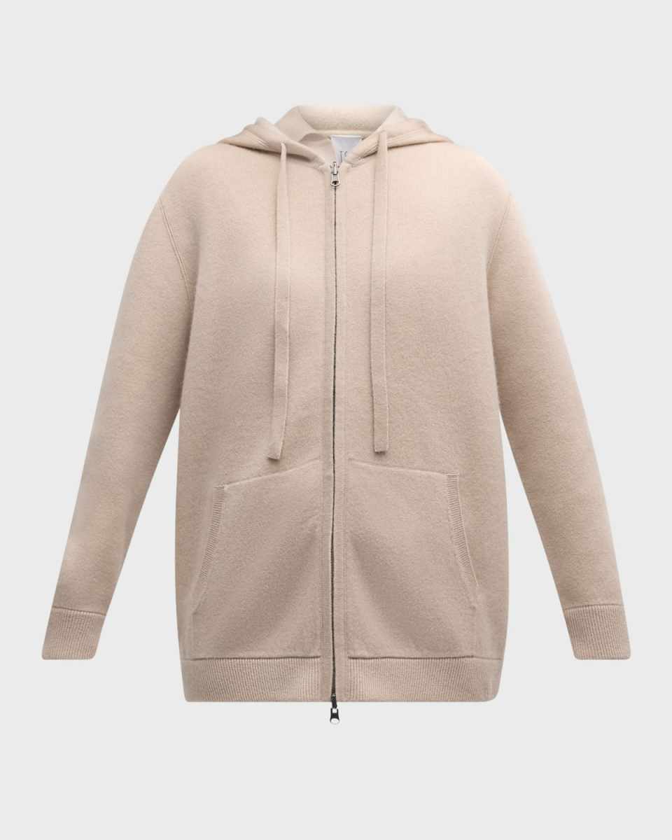 Cashmere Reversible Zip-Front Hoodie